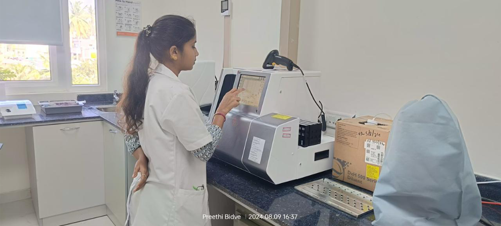 Lab Technician operating equipment